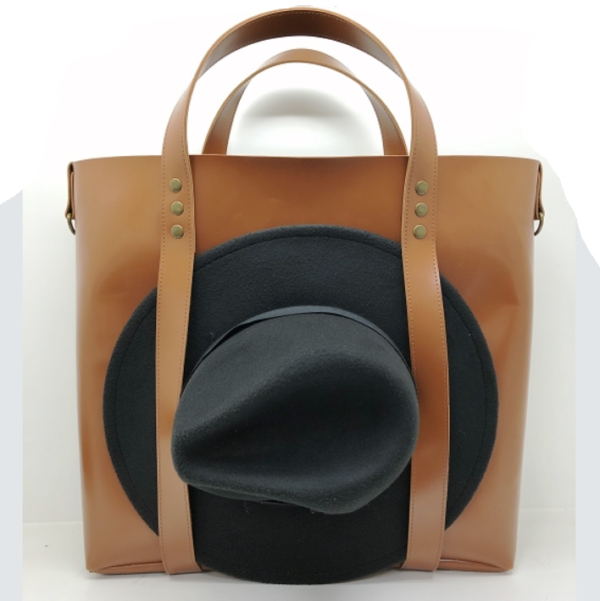 Brand New Leather Beach Tote Bag Have Straps to Hold Hat
