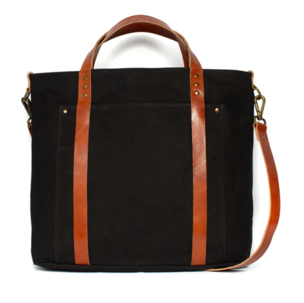 Vegan Leather Classic Tote Bag With Hat Holder and Shoulder Strap