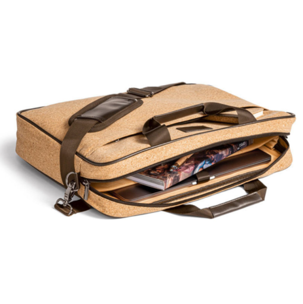 Organic and Biodegradable Cork Laptop Bag with Shoulder Strap - Image 2