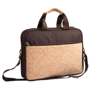 Eco-Friendly Cork Laptop Bag with 2 Tone Finish with Shoulder Strap