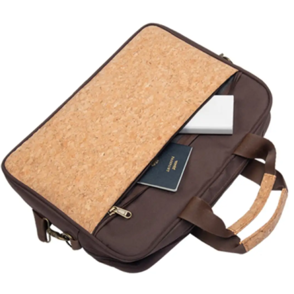 Eco-Friendly Cork Laptop Bag with 2 Tone Finish with Shoulder Strap - 영상 2