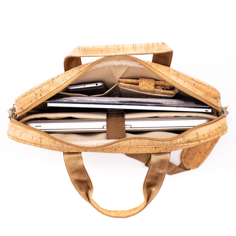 Eco-Friendly Cork Laptop Bag with 2 Tone Finish with Shoulder Strap - Изображение 4