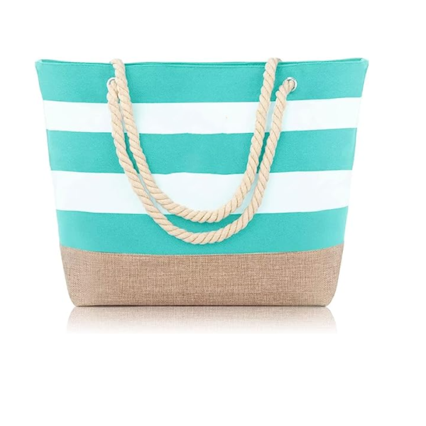 Water Resistant Canvas Tote Beach Cooler Bag Shoulder Tote Bag - Image 6