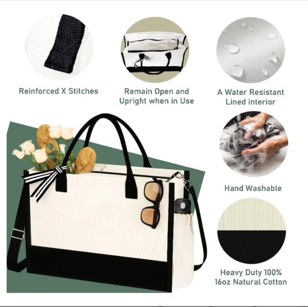Nice Looking Durable Canvas Cooler Bag with Creative Beach Design - 画像 2