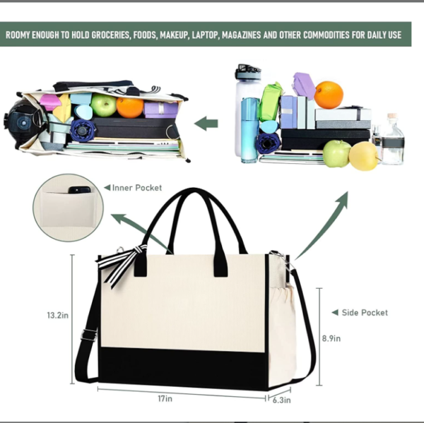Nice Looking Durable Canvas Cooler Bag with Creative Beach Design - 画像 3