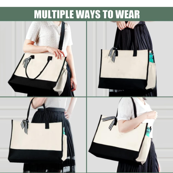 Nice Looking Durable Canvas Cooler Bag with Creative Beach Design - 画像 4