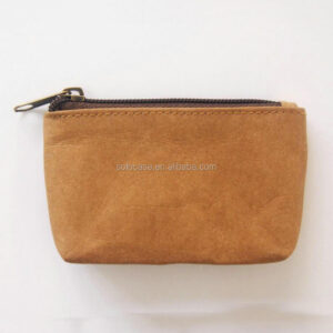 Large Washable Kraft Paper Wallet Coin Purse with Zipper Card Case and Card Holder