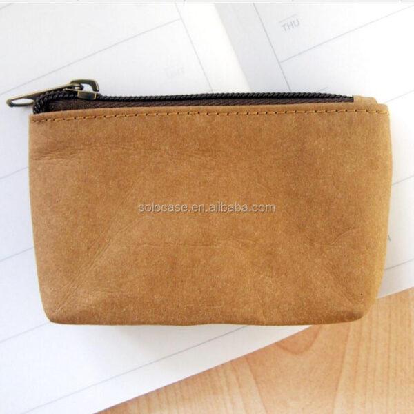 Large Washable Kraft Paper Wallet Coin Purse with Zipper Card Case and Card Holder - 영상 2
