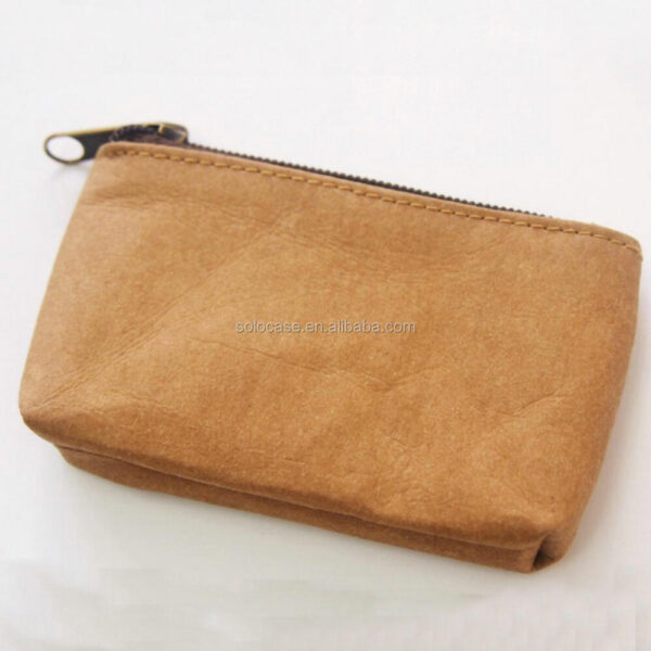 Large Washable Kraft Paper Wallet Coin Purse with Zipper Card Case and Card Holder - 영상 3