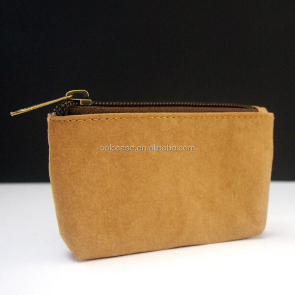 Large Washable Kraft Paper Wallet Coin Purse with Zipper Card Case and Card Holder - 영상 4