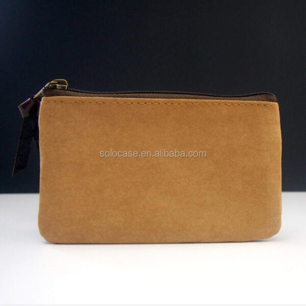 Large Washable Kraft Paper Wallet Coin Purse with Zipper Card Case and Card Holder - 영상 6