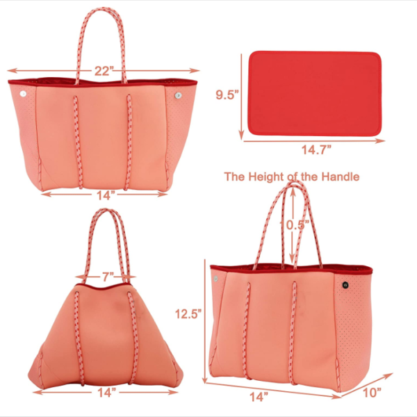 Stylish Durable Neoprene Cooler Bag Fashionable Beach and Shopping Bag - صورة 6
