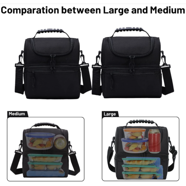 Men and Women's Insulated Leakproof Cooler Bag with Compartment for Work Lunches - 画像 4