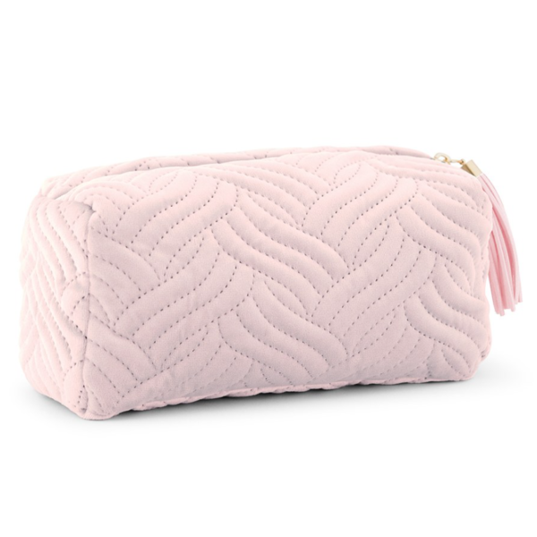 Small Personalized Velvet Quilted Makeup Bag for Women Cosmetic Bags & Fälle