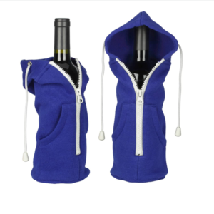 Navy Blue Hoodie Cooler Bag for 750 ml Wine Bottles Perfect Fit