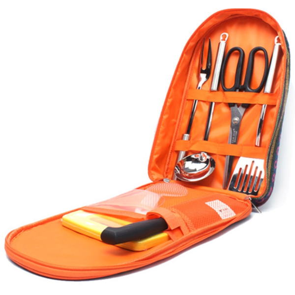 7pcs Camping Cooking Utensils with Storage Bag Kitchen Cook Gear Tool Set - 画像 2
