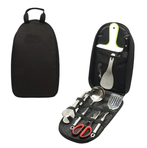 7pcs Camping Cooking Utensils with Storage Bag Kitchen Cook Gear Tool Set - 画像 4