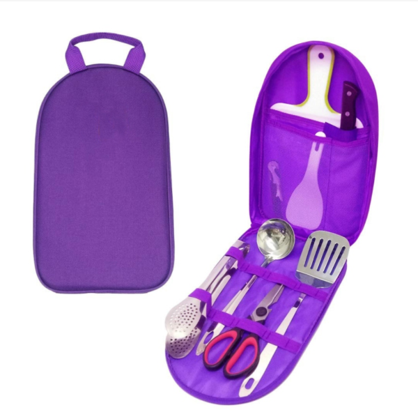 7pcs Camping Cooking Utensils with Storage Bag Kitchen Cook Gear Tool Set - 画像 5