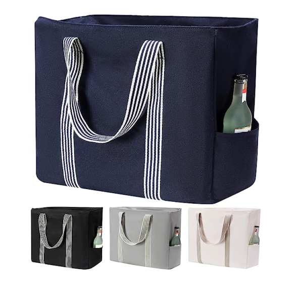 Women's Oversize Utility Canvas Beach Tote Bag Lightweight Cruise Essentials Cooler Bags - Bild 3