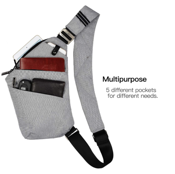 Anti-Theft Crossbody Shoulder Sling Bag for Men and Women Waist Bags - 画像 2