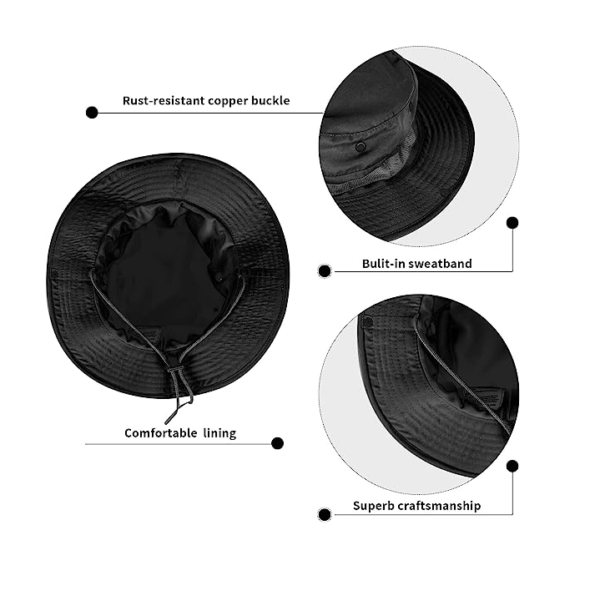 Men's and Women's UPF 50+ Bucket Hat Foldable Boonie Hat Sun Hat for Outdoor Activities - Image 4