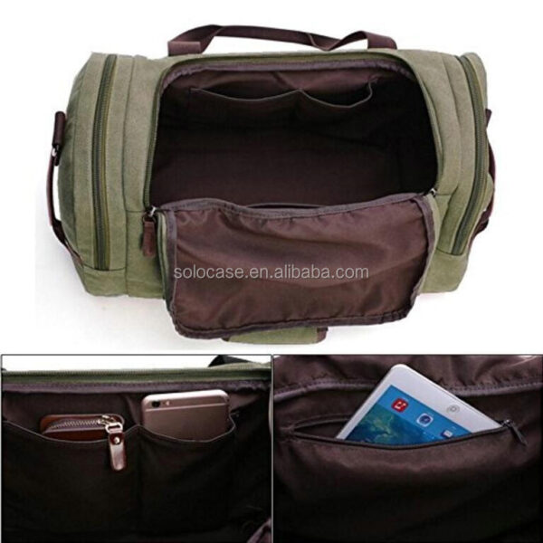 Large Capacity Waterproof Waxed Canvas Weekender Duffel Bag for Outdoor Weekend Travel - Bild 5
