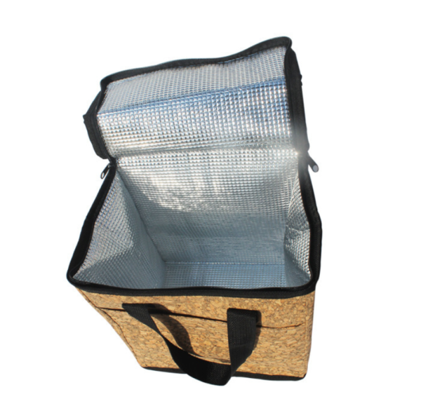 New Design Insulated Thermal Picnic Bag Eco-Friendly Degradable Natural Wood Cork Cooler Bag - Image 3