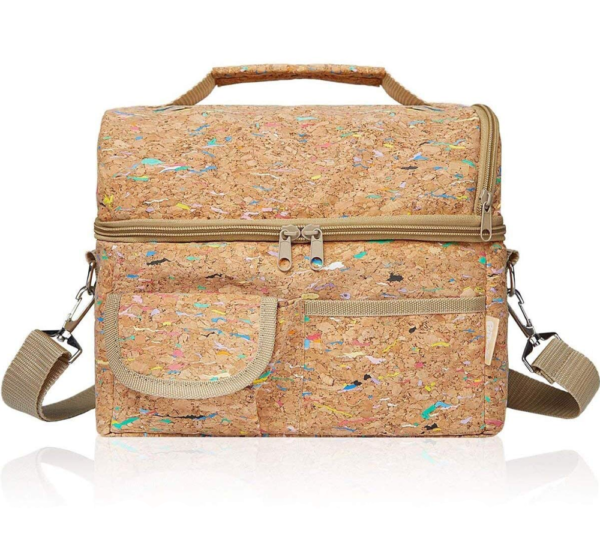 New Design Insulated Thermal Picnic Bag Eco-Friendly Degradable Natural Wood Cork Cooler Bag - Image 4