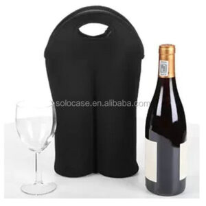 Custom Floral Neoprene Wine Tote Cooler Bag for Wine Bottle