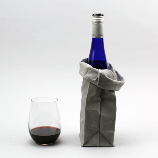 Single Bottle Wine Cooler Bag Natural Beeswax Canvas Wine Tote Bag - 画像 4