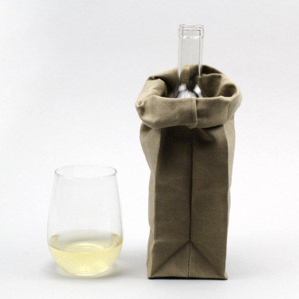 Single Bottle Wine Cooler Bag Natural Beeswax Canvas Wine Tote Bag - 画像 5