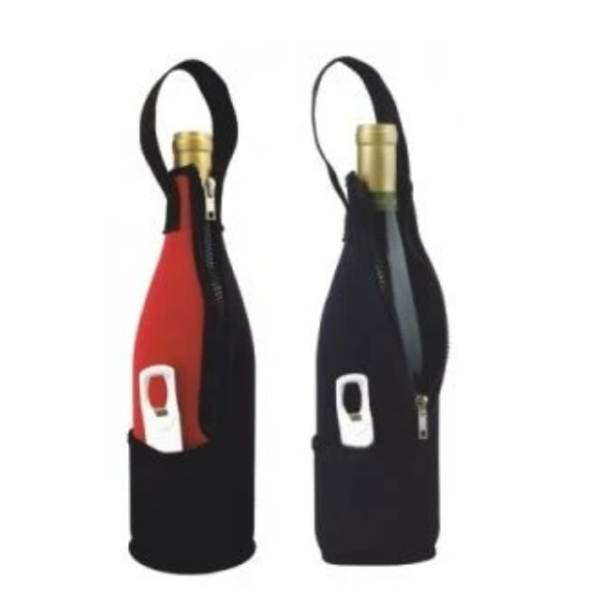 Neoprene Wine Cooler Bag with Plastic Corkscrew Convenient and Stylish Bottle Holder - Image 2