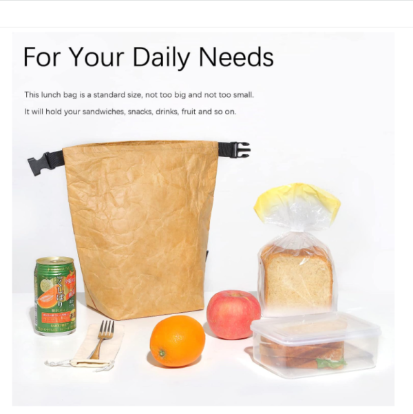 Water-Resistant Tyvek Material Collapsible Lunch Bag for Cooler Storage - Bild 3