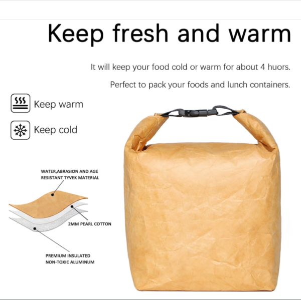 Water-Resistant Tyvek Material Collapsible Lunch Bag for Cooler Storage - Bild 4