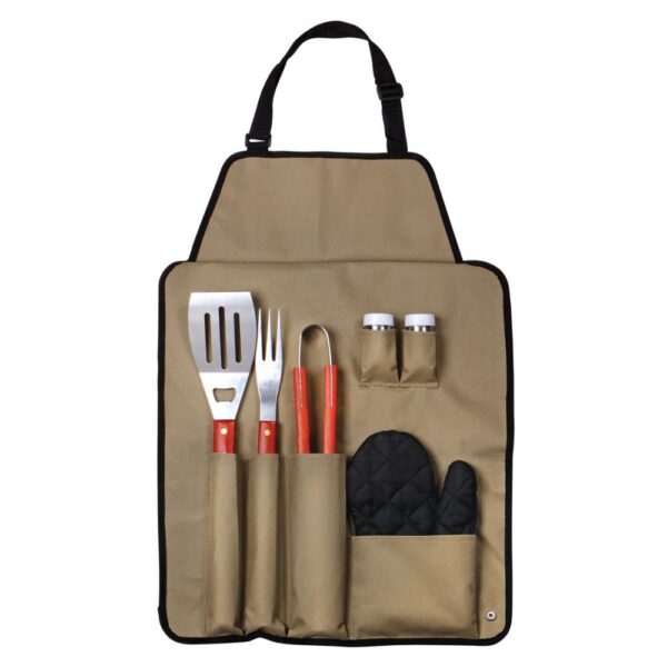 Special Purpose Outdoor Cooking BBQ Apron with Tools Pouch for Outdoor Kitchen Use