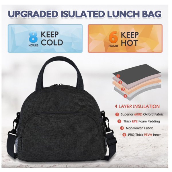 Insulated Lunch Bag for Women and Men Cooler Bags for Work or Outdoor Activities - Изображение 3