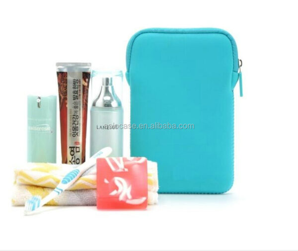 Neoprene Zipper Closure Travel Cosmetic Pouch Protective Bag for Cosmetics & ケース - 画像 3