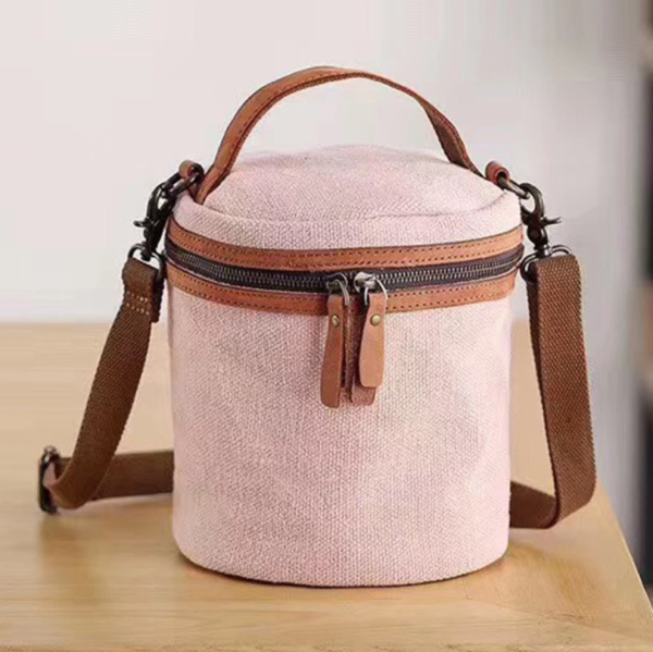 Drum Roll Cotton Canvas Shoulder Cooler Bag 4 Bottles Wine Storage Durable and Stylish - Bild 2