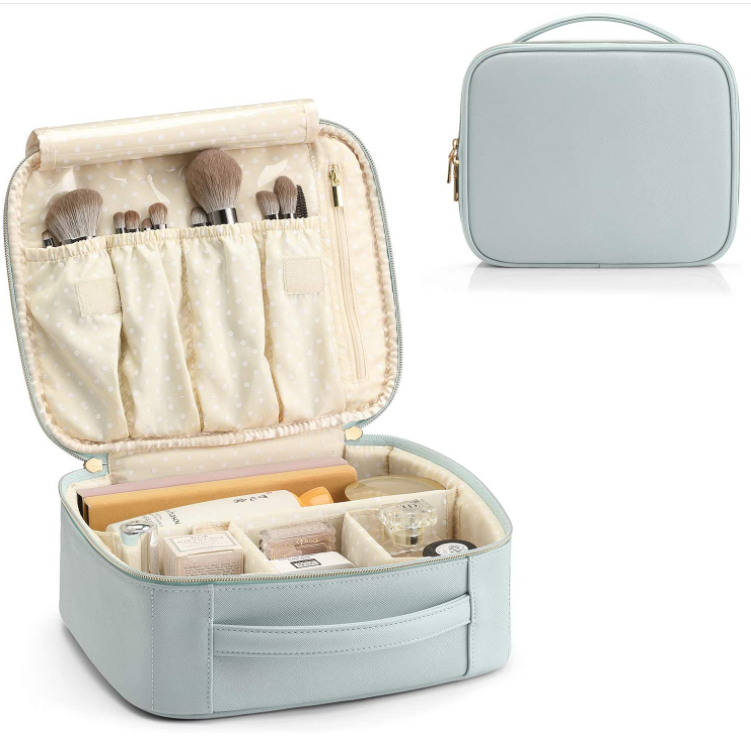 Portable Travel Makeup Train Case Cosmetic Case Organizer for Artist Storage Train Cosmetic Bag