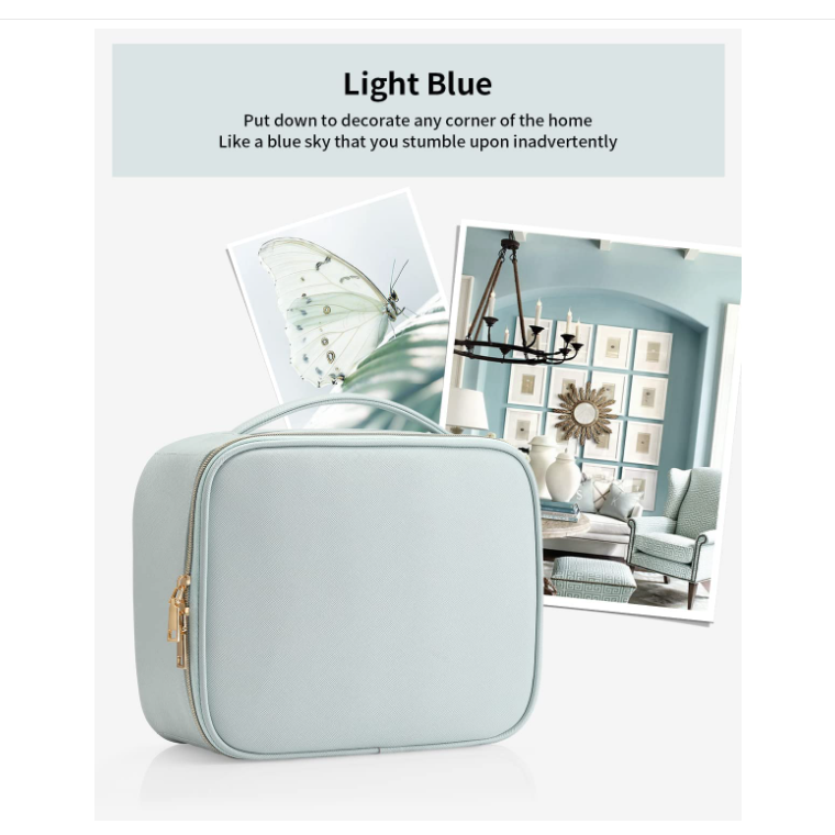 Portable Travel Makeup Train Case Cosmetic Case Organizer for Artist Storage Train Cosmetic Bag - Изображение 3