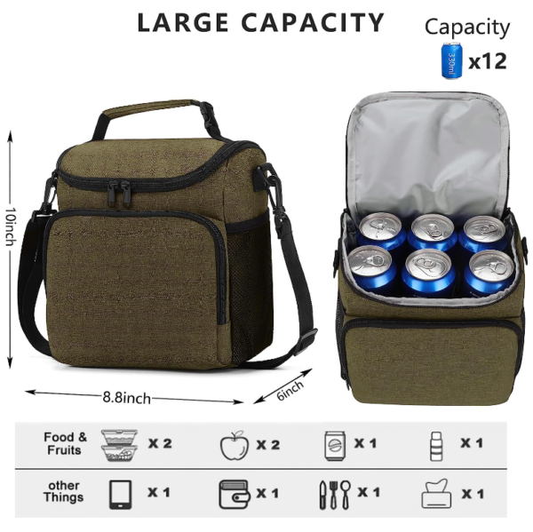 Large Heavy-Duty Insulated Lunch Box Tote Bag for Adults-Cooler Bags for Men and Women - Bild 2