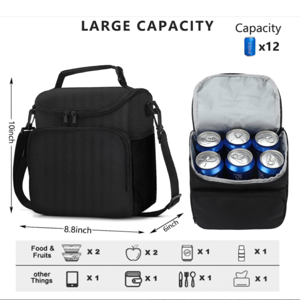 Large Heavy-Duty Insulated Lunch Box Tote Bag for Adults-Cooler Bags for Men and Women - Bild 4