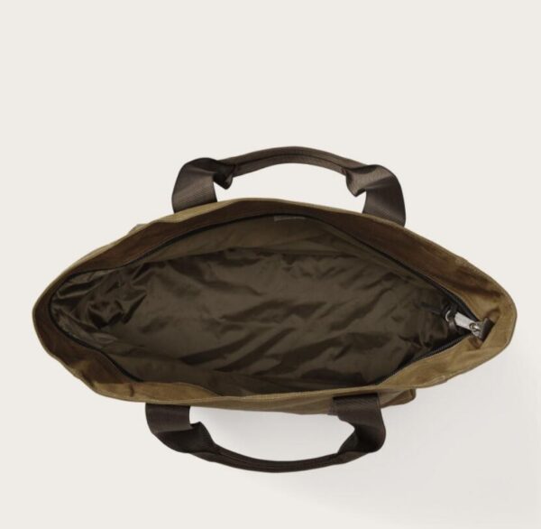 Waxed Canvas Tote Shopping Bag with inside Pocket Handmade Leather Handles - Bild 6