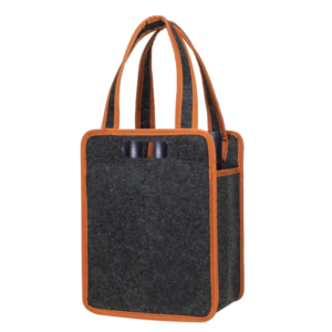 WooFelt Insulated Thermal Padded 6-Bottle Wine Carrier Tote Premium Cooler Bags for Wine Storage and Transportation