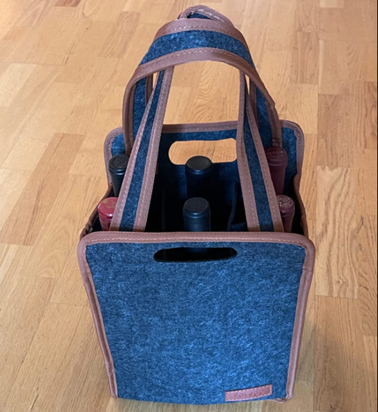 WooFelt Insulated Thermal Padded 6-Bottle Wine Carrier Tote Premium Cooler Bags for Wine Storage and Transportation - Bild 3