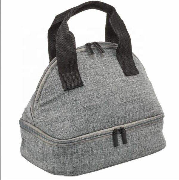 Fahasion Double-Deck Reusable Oxford Cloth Lunch Box Cooler Bag Eco-Friendly Double-Decked Insulated Bag for Lunches
