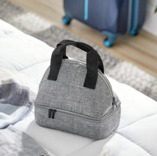 Fahasion Double-Deck Reusable Oxford Cloth Lunch Box Cooler Bag Eco-Friendly Double-Decked Insulated Bag for Lunches - 画像 4