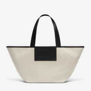 Custom Eco-Friendly Fashionable Women's Square Tote Bag Waterproof Canvas Cotton with Colored Handle Laminated