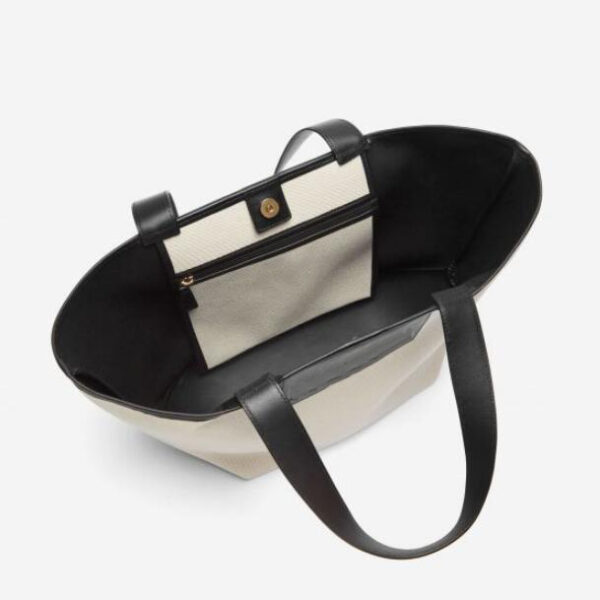 Custom Eco-Friendly Fashionable Women's Square Tote Bag Waterproof Canvas Cotton with Colored Handle Laminated - 画像 2