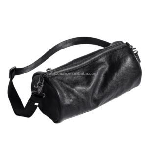 Leather Cylinder Bag Crossbody Barrel Bag Minimalist Tube Bag